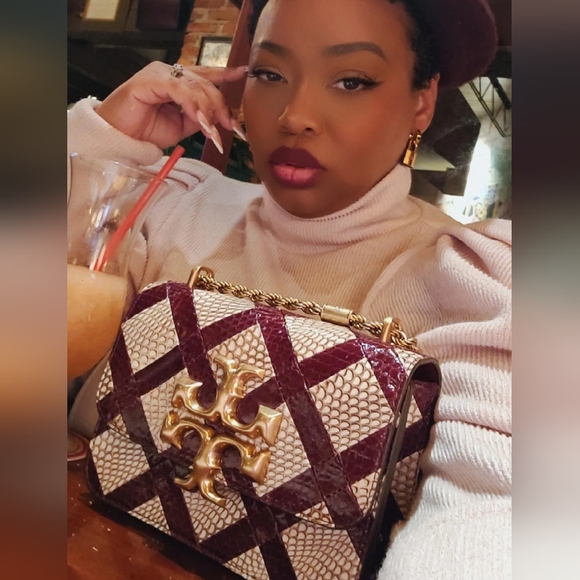 SOLD LIMITED Tory Burch Eleanor Snakeskin Crossbody Camera Bag - Picture 6 of 17